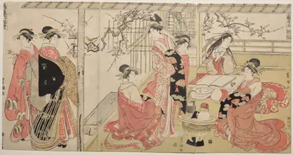 Dokumentasi museum Courtesans of the Ōgiya on a Spring Outing. Utagawa Toyokuni (Japanese, 1769–1825).