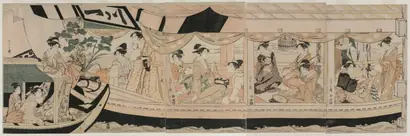 Dokumentasi museum Party on the Pleasure Boat Kawaichimaru. Chōbunsai Eishi (Japanese, 1756–1829).