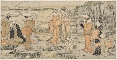 Dokumentasi museum Fishing at Iwaya on Enoshima. Kitagawa Utamaro (Japanese, c. 1754–1806).