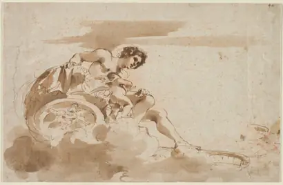 Dokumentasi museum Venus and Cupid in a Chariot. Guercino (Italian, 1591–1666).