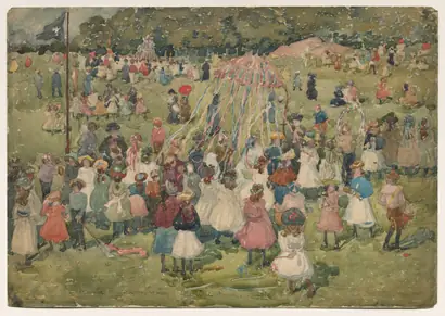 Dokumentasi museum May Day, Central Park. Maurice Prendergast (American, born Newfoundland [now Canada], 1858–1924).
