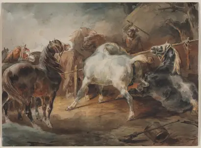Dokumentasi museum Fighting Horses. Théodore Géricault (French, 1791–1824).