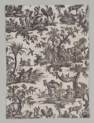 Dokumentasi museum The Four Continents. firm of: manufacturer: Christophe Philippe Oberkampf (French, 1738–1815); designed by: Jean-Baptiste Marie Hüet (French, 1745–1811).