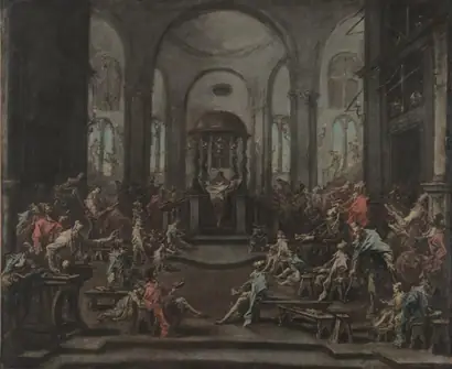 Dokumentasi museum Interior of a Synagogue. Alessandro Magnasco (Italian, 1667–1749).