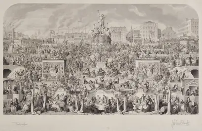 Dokumentasi museum The Drinking Customs of Society or Worship of Bacchus. George Cruikshank (British, 1792–1878); and: Charles Mottram (British, 1807–1876).