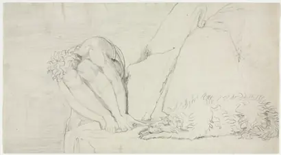 Dokumentasi museum Sketch for "The Thought of Death alone, the Fear Destroys". William Blake (British, 1757–1827).