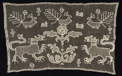 Dokumentasi museum Panel with Panthers, Birds, and Floral Motifs. Nama pembuat belum tercantum pada daftar atribusi museum.