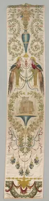 Dokumentasi museum Wall Covering, "The Pheasants" from the "Vatican Verdures" Series. designed by: Jean-Démosthène Dugourc (French, 1749–1825); manufacturer: Camille Pernon & Cie (French).