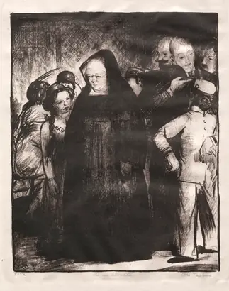 Dokumentasi museum In an Elevator. George Bellows (American, 1882–1925).
