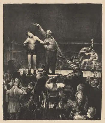 Dokumentasi museum Introducing the Champion, No. 1, Large. George Bellows (American, 1882–1925).
