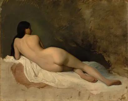 Dokumentasi museum Study of a Reclining Nude. Isidore Pils (French, 1813/15–1875).