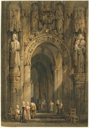 Dokumentasi museum Interior of a Cathedral. Samuel Prout (British, 1783–1852).