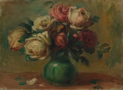 Dokumentasi museum Roses in a Vase. Pierre-Auguste Renoir (French, 1841–1919).