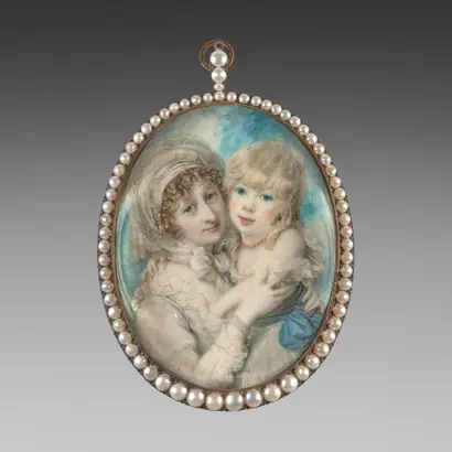 Dokumentasi museum Portrait of Catherine Clemens and Her Son, John Marcus Clemens. Richard Cosway (British, 1742–1821).