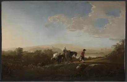 Dokumentasi museum Travelers in Hilly Countryside. Aelbert Cuyp (Dutch, 1620–1691).
