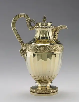 Dokumentasi museum Wine Ewer. fabricated by: Paul Storr (British, 1771–1844); retailer: Rundell, Bridge and Rundell (British, 1797–1834).