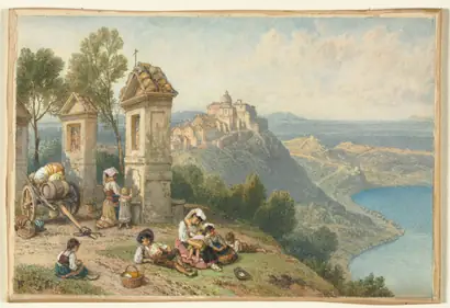 Dokumentasi museum View of Castel Gandolfo. Myles Birket Foster (British, 1825–1899).