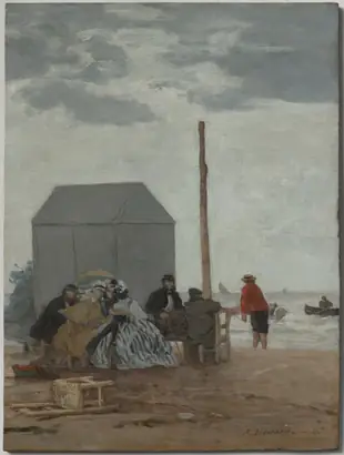 Dokumentasi museum The Beach at Deauville. Eugène Boudin (French, 1824–1898).