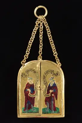 Dokumentasi museum Pendant Triptych with an Onyx Cameo of the Nativity. Nama pembuat belum tercantum pada daftar atribusi museum.