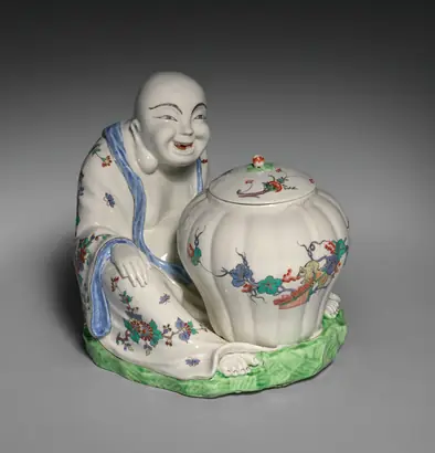 Dokumentasi museum Figure of Budai or Hotei with Jar. manufacturer: Chantilly Porcelain Factory (French).
