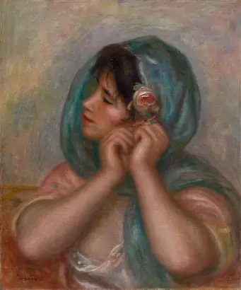 Dokumentasi museum Young Woman Arranging Her Earring. Pierre-Auguste Renoir (French, 1841–1919).