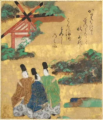Dokumentasi museum The Beach at Sumiyoshi from the Tales of Ise. Tawaraya Sōtatsu (Japanese, c. 1570–c. 1640).