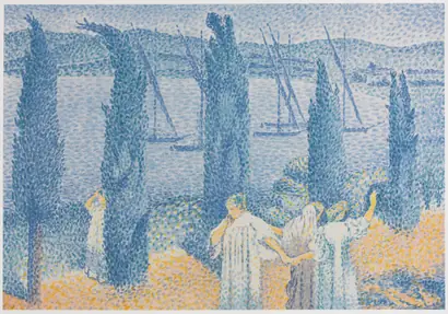 Dokumentasi museum The Promenade (Landscape with Cypresses). Henri-Edmond Cross (French, 1856–1910).