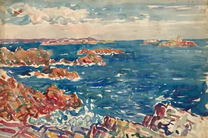 Dokumentasi museum The Rocky Seashore. Maurice Prendergast (American, born Newfoundland [now Canada], 1858–1924).