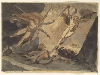 Dokumentasi museum Satan Starts from the Touch of Ithuriel's Spear. Henry Fuseli (Swiss, 1741–1825).