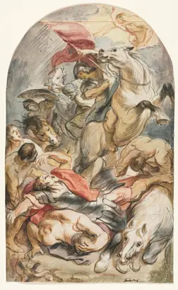 Dokumentasi museum The Conversion of Saul with Horseman and Banner. Jacob Jordaens (Flemish, 1593–1678).