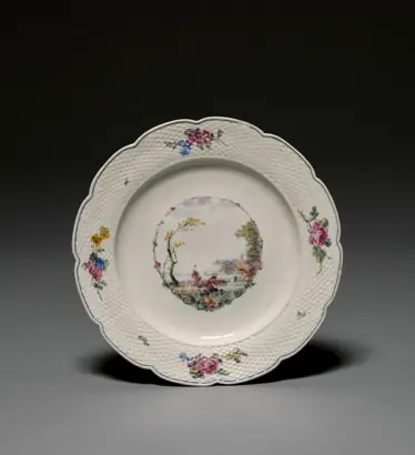 Dokumentasi museum Plate (Assiette). manufactured by: Mennecy Factory (French); manufacturer: Mennecy- Villeroy Factory (French).