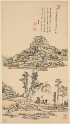 Dokumentasi museum Landscape after Ni Zan. Wang Yuanqi (Chinese, 1642–1715).