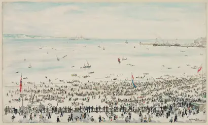 Dokumentasi museum Weymouth Bay, Victory Day Celebrations. Muirhead Bone (British, 1876–1953).