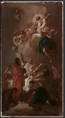 Dokumentasi museum Sketch for "The Assumption of the Virgin" (for St. James, Zbraslav, near Prague)?. Giovanni Battista Piazzetta (Italian, 1682–1754).