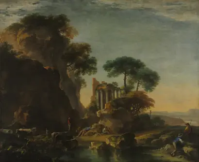 Dokumentasi museum Ruins in a Rocky Landscape. Salvator Rosa (Italian, 1615–1673).
