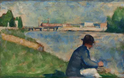 Dokumentasi museum Study for "Bathers at Asnières". Georges Seurat (French, 1859–1891).
