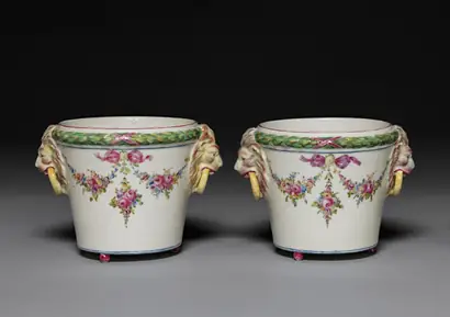 Dokumentasi museum Pair of Flower Pots (Pots de fleurs). manufacturer: Bourg-la-Reine Factory (French).