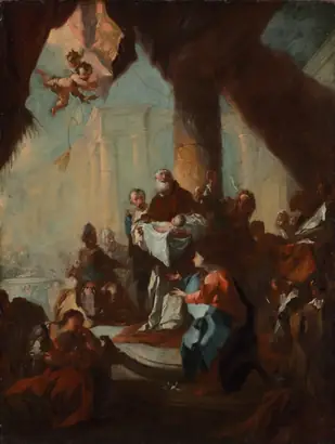 Dokumentasi museum Study for "The Presentation of Christ in the Temple" (for Saint Ulrich, Vienna). attributed to: Franz Anton Maulbertsch (Austrian, 1724–1796).