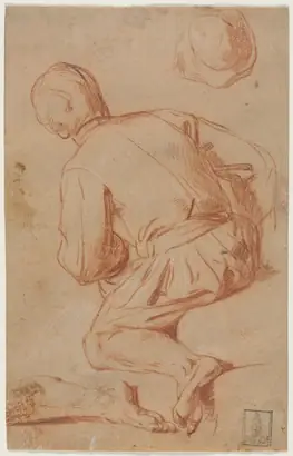 Dokumentasi museum Rear View of Seated Man. Carlo Vimercati (Italian, 1660–1715).