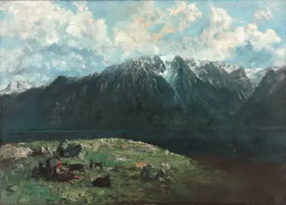Dokumentasi museum Panoramic View of the Alps, Les Dents du Midi. Gustave Courbet (French, 1819–1877).