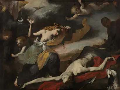 Dokumentasi museum Venus Discovering the Dead Adonis. Nama pembuat belum tercantum pada daftar atribusi museum.