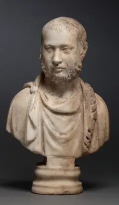 Dokumentasi museum Portrait Bust of an Aristocratic Man. Nama pembuat belum tercantum pada daftar atribusi museum.