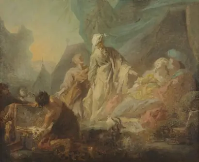 Dokumentasi museum Laban Searching for His Stolen Gods. Augustin de Saint-Aubin (French, 1736–1807).
