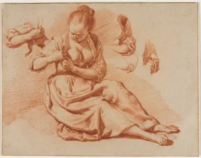 Dokumentasi museum Seated Woman Searching for Fleas. Adriaen van de Velde (Dutch, 1636–1672).