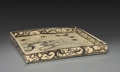 Dokumentasi museum Square Dish with Design of Plovers over Waves. designer: Ogata Kōrin (Japanese, 1658–1716); dish by: Ogata Kenzan (Japanese, 1663–1743).