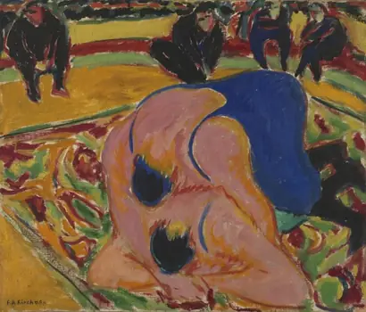 Dokumentasi museum Wrestlers in a Circus. Ernst Ludwig Kirchner (German, 1880–1938).