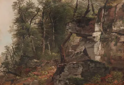 Dokumentasi museum Trees on a Rocky Hillside. Asher B. Durand (American, 1796–1886).
