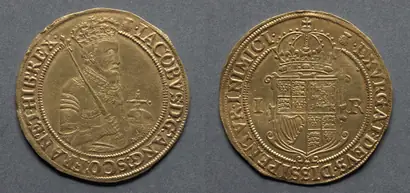 Dokumentasi museum Sovereign: James I (obverse); Crowned Shield (reverse). Nama pembuat belum tercantum pada daftar atribusi museum.