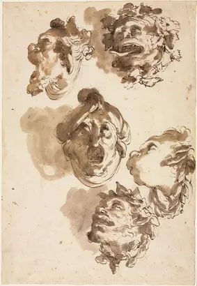Dokumentasi museum Five Grotesque Heads. Gaetano Gandolfi (Italian, 1734–1802).
