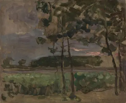 Dokumentasi museum Field with Young Trees in the Foreground. Piet Mondrian (Dutch, 1872–1944).